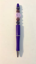 Monochrome Purple Smilie Face Pen